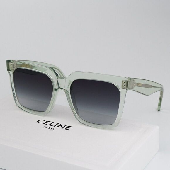 NEW Celine CL4055IN 93B Transparent Green Gradient Square Oversized Sunglasses - Picture 1 of 9